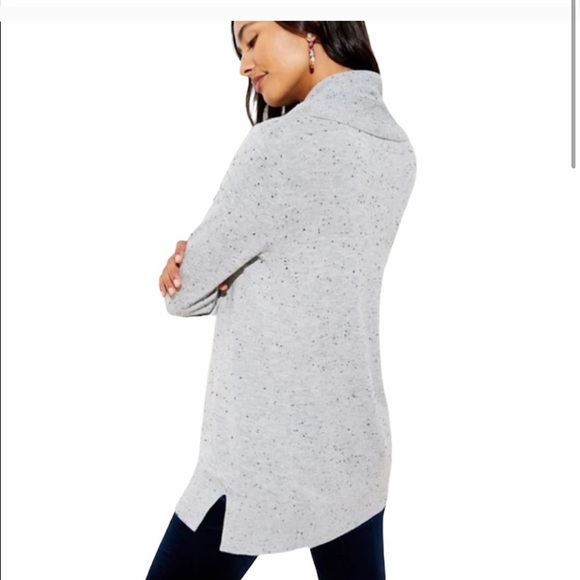 LOFT Petites Grey Ribbed Turtleneck - Picture 2 of 5